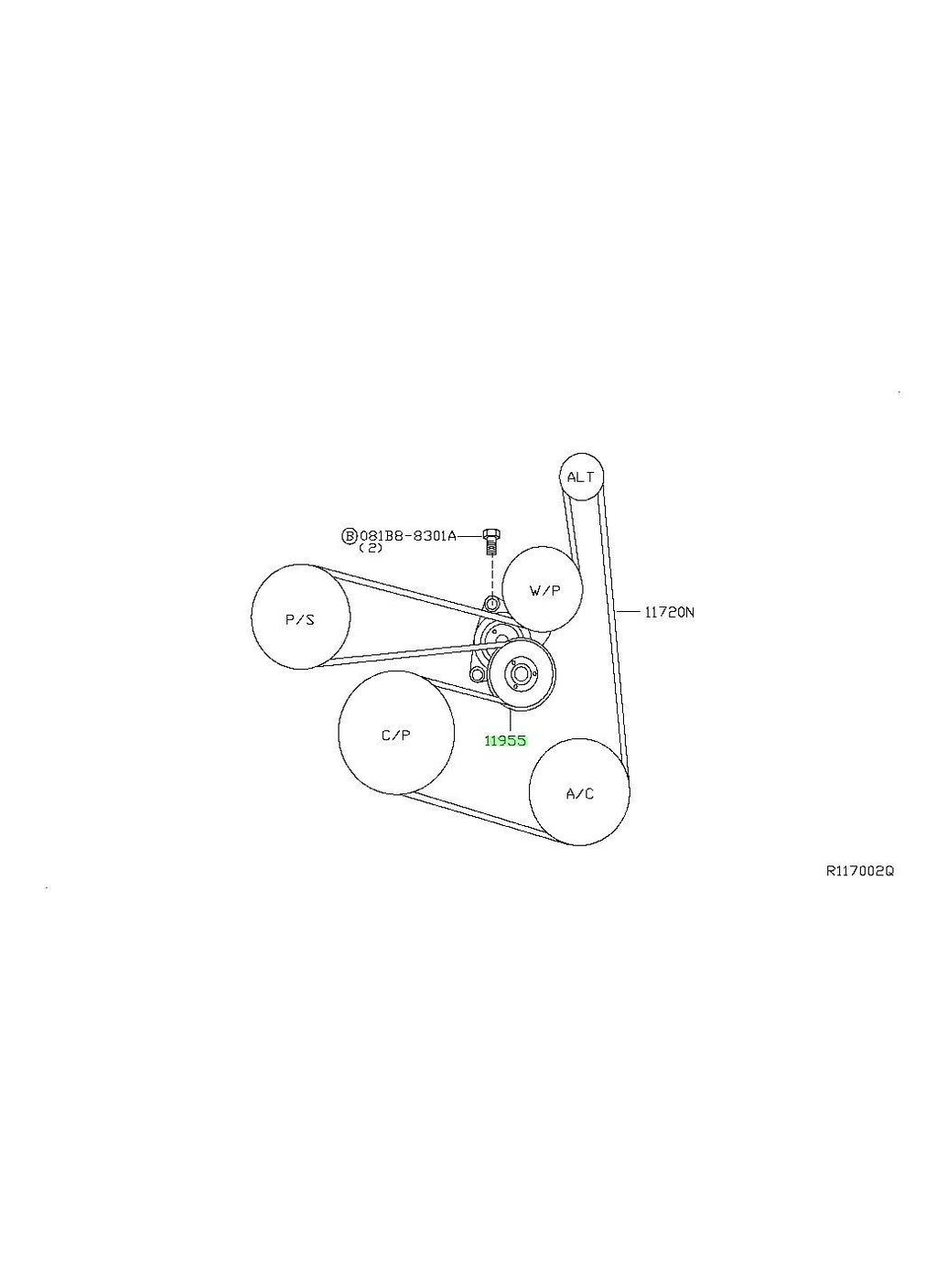 Натяжитель приводного ремня, оригинал, Altima, Teana, Rogue, X-Trail, Pathfinder, Infiniti QX60 2013- OEM 119553TA9D Nissan (354822970)