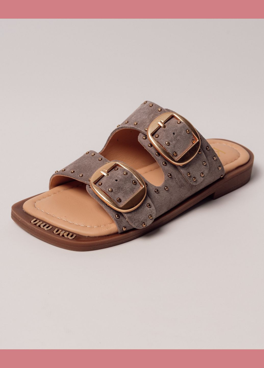 Шльопанці із заклепками замша Krula (329145027)