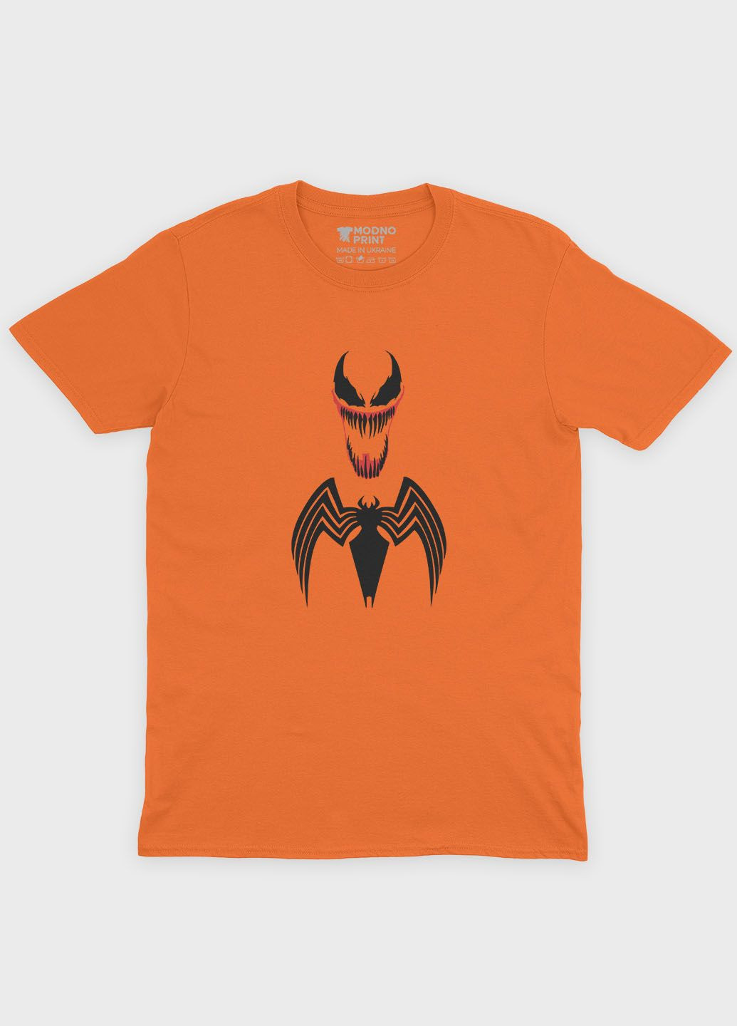 Оранжевая демисезонная футболка для девочки с принтом супервора - веном (ts001-1-ora-006-013-008-g) Modno