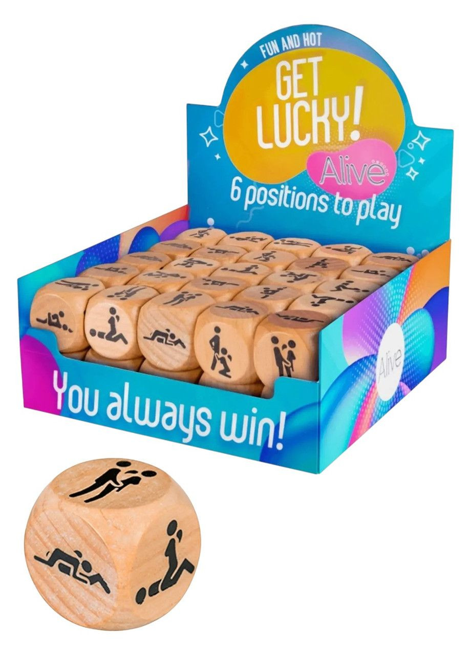 Дерев'яний еротичний кубик для пар із шістьма позами Камасутри Get Lucky Dice Alive (353390260)