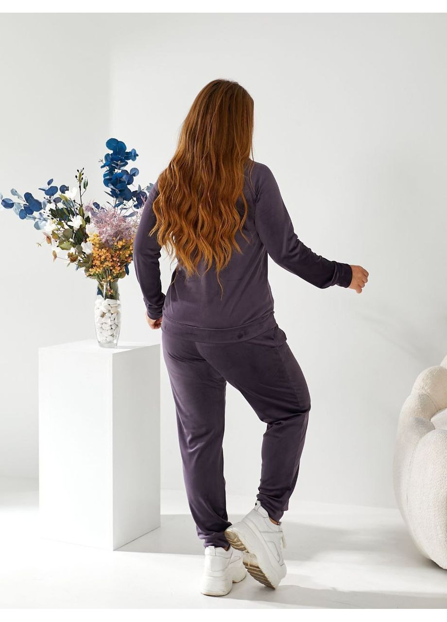 Жіночий велюровий спортивний костюм амплікація каміння No Brand (350197787)