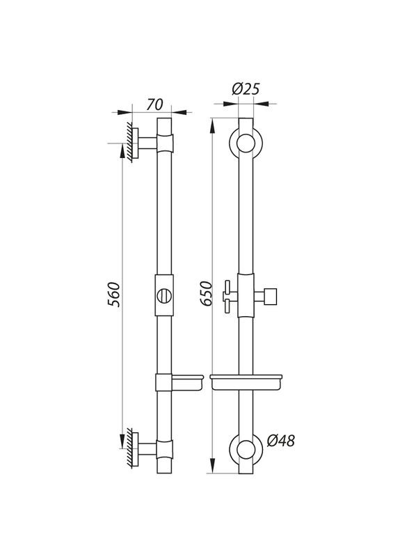 Стійка для душу L1106 з мильницею (без шланга та лійки) (LL1758) Zerix (315152352)