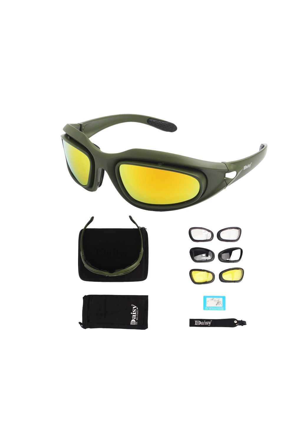 Армейские защитные тактические очки с поляризацией c5 масло + 4 комплекта линз Daisy (280826704)