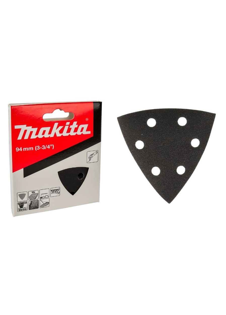 Набір трикутного наждачного паперу B-21755 (94х94х94 мм, 6 отворів, К240, 10 шт) шліфпапір шліфлисти дл (7105) Makita (295030629)