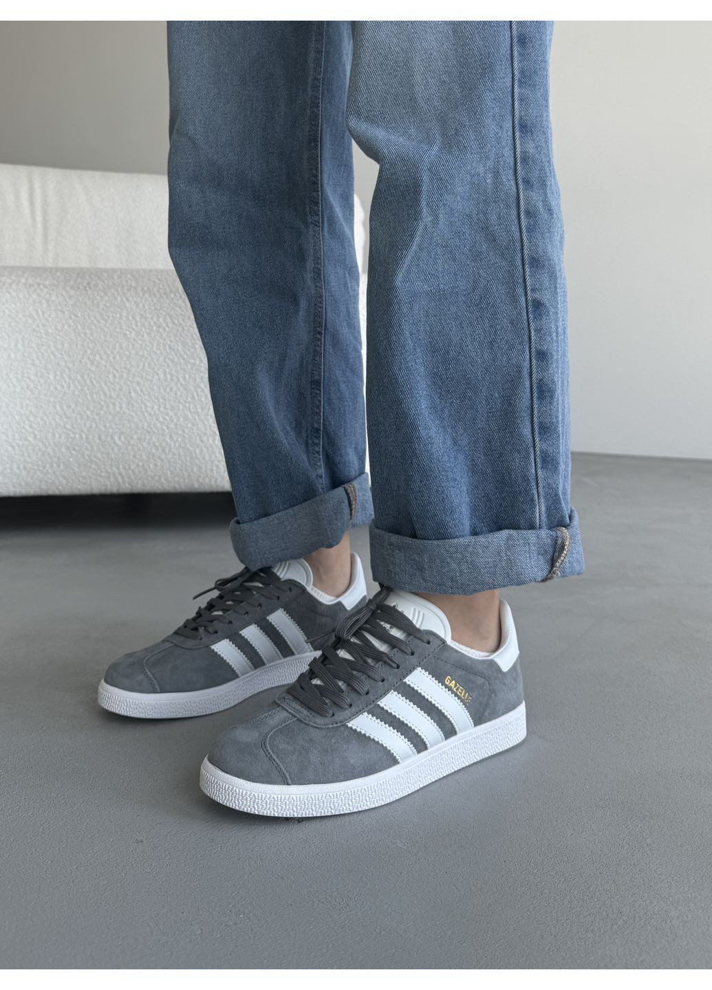 Сірі Осінні кросівки чоловічі adidas gazelle grey адідас газель No Brand