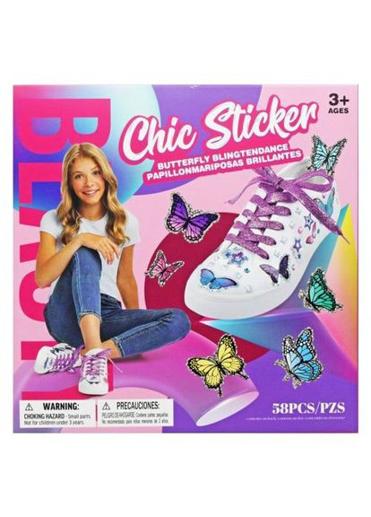 Украшения для обуви Chic Sticker набор для девочек шнурки и наклейки стразами для кроссовок ProDobro (367099792)