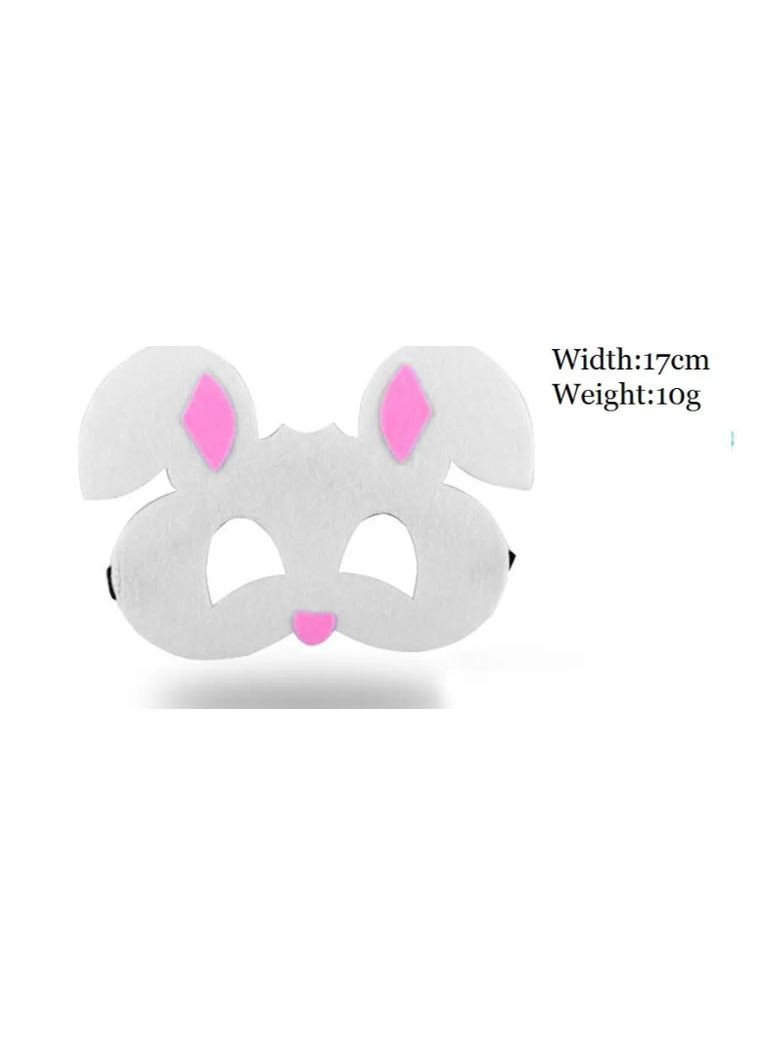 Дитяча маска на лице Заєць 17 на 12 см біло-рожевий Jannet Маска (317242284)