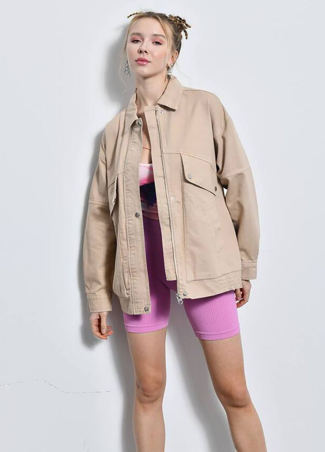 Светло-коричневая демисезонная куртка джинсовая Veto jeans