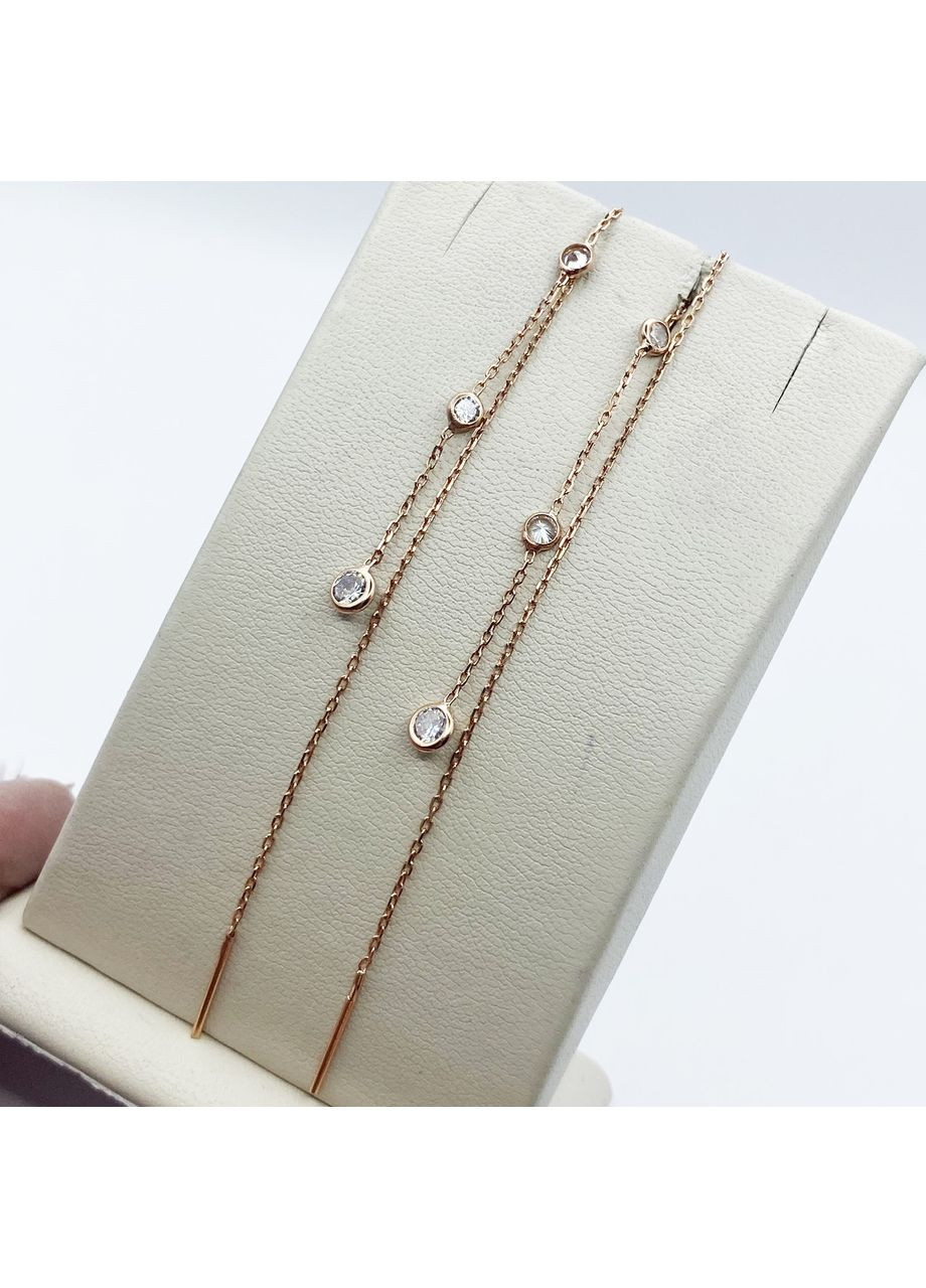 Серьги-протяжки серебряные с кубическим цирконием 1,16 г No Brand (369736838)