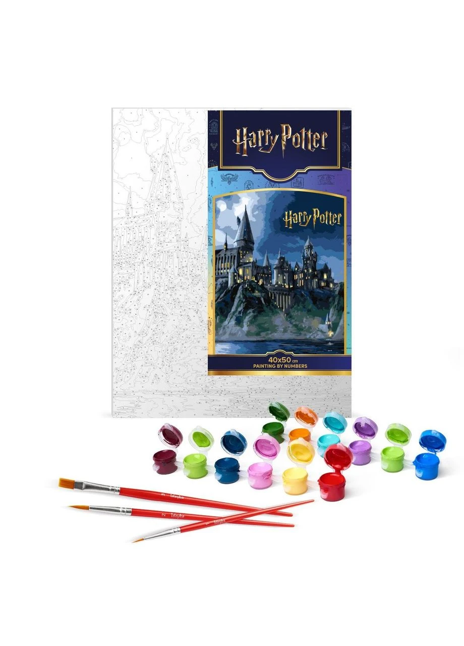 Картина по номерам Harry Potter Хогвартс ночью с красками металлик 40х50 см KHO5230 Ідейка (386615696)