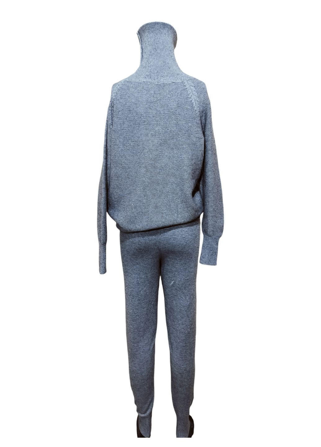 Женский серый костюм со стразами на лампасах, теплый No Brand (316156133)