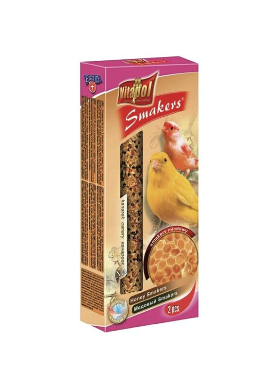Smakers Snack з медом 2 шт / 65 г корм для канарок Vitapol (276973476)