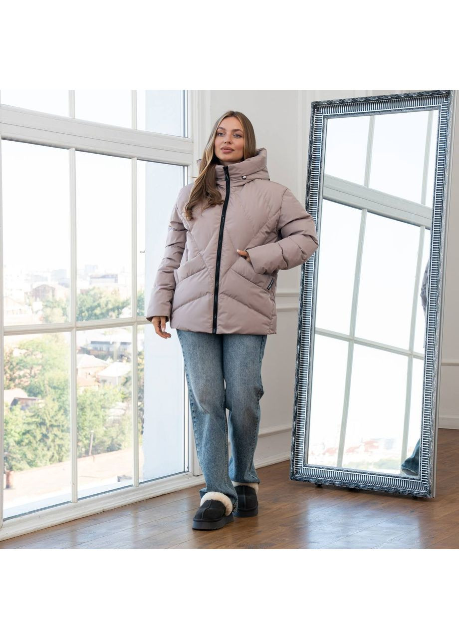 Бежевая зимняя женская куртка зимняя SK