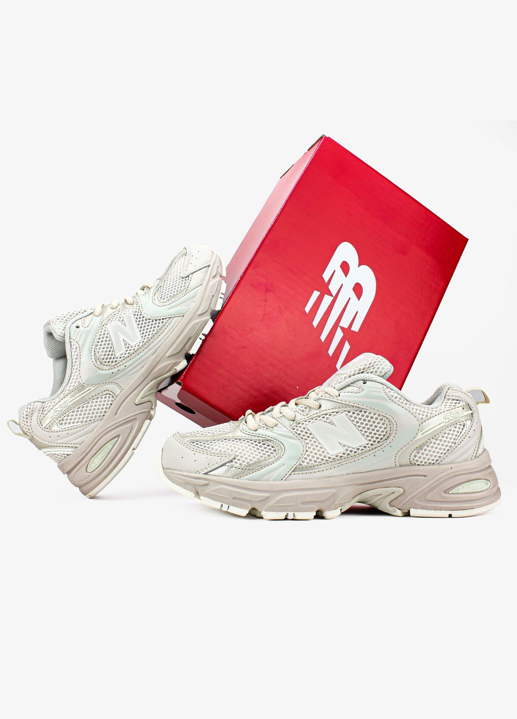 Бежевые всесезонные кроссовки мужские и женские new balance 530 beige | нью беланс 530 бежевые No Brand