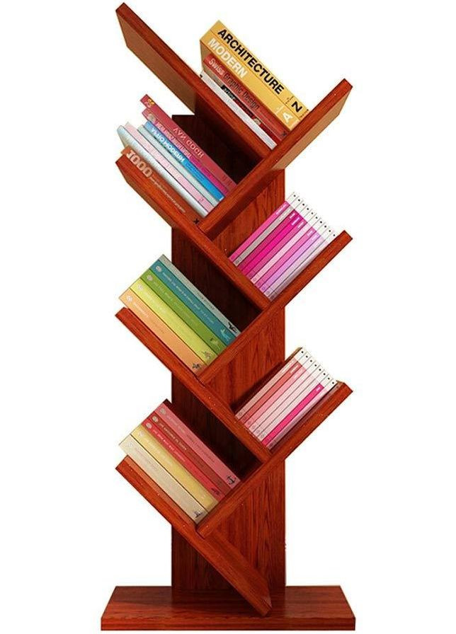 Книжный стеллаж из дерева Мураками 7 коралл (КПС-700914) No Brand (328082286)