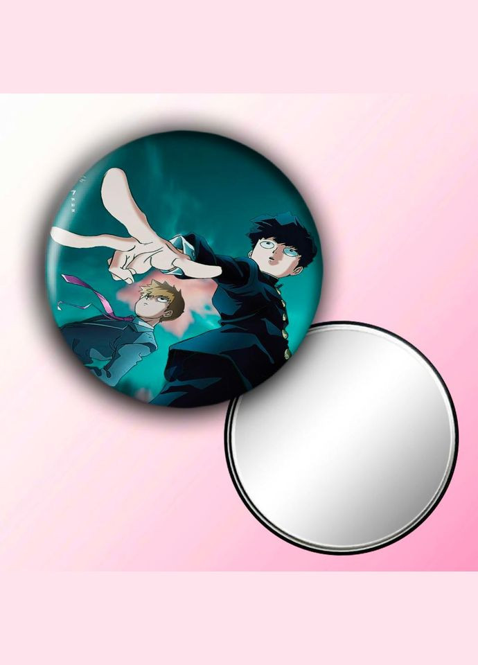 Дзеркальце косметичне кишенькове Аніме Моб Психо 100 #0007 із малюнком круглий 56 мм No Brand (309157211)