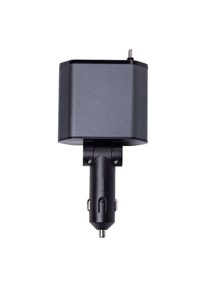 Автомобільний зарядний пристрій з висувними кабелями та портами USB-A/USB-C HP-C1 Shenzhen (370707751)