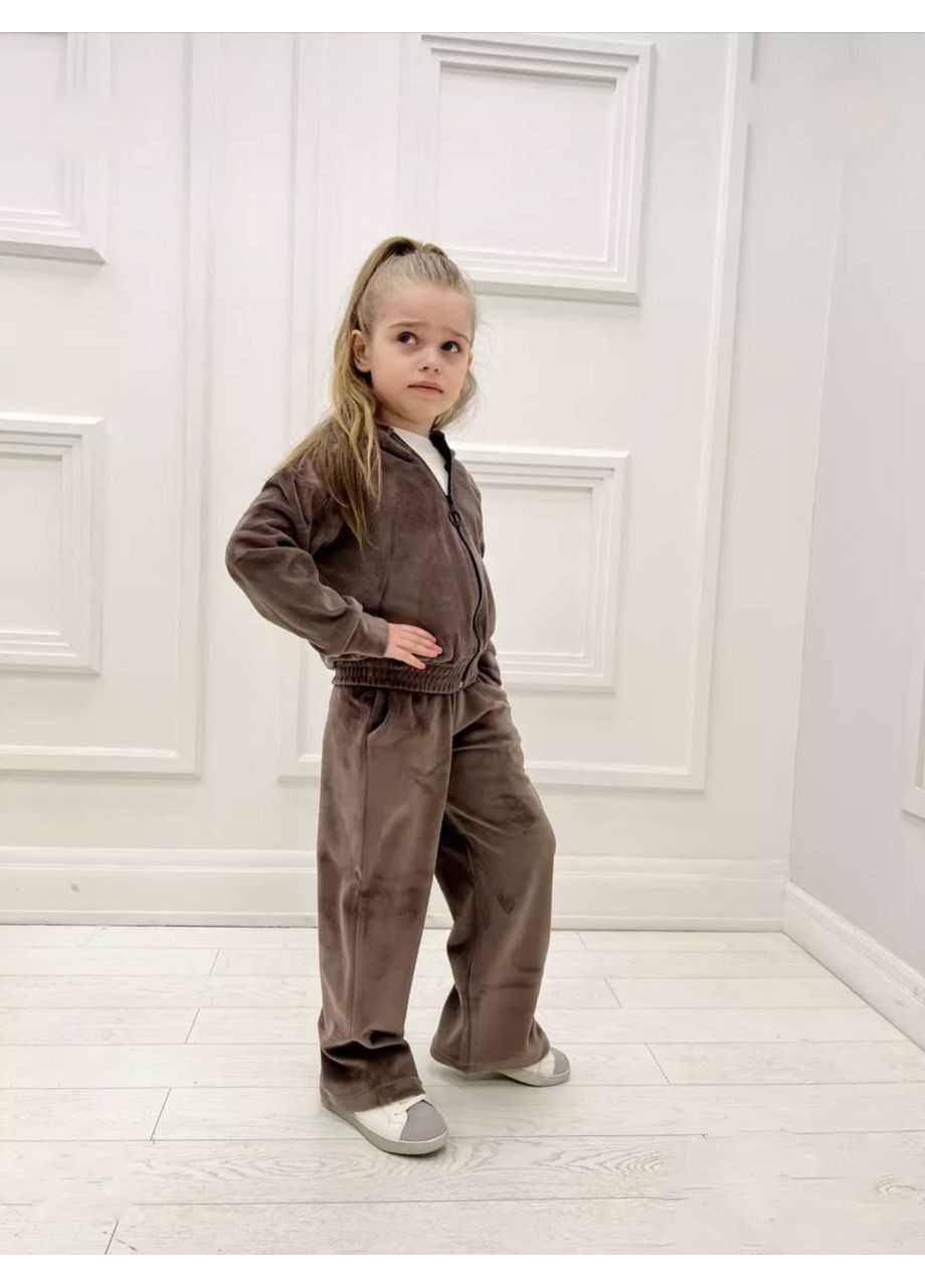 Детский велюровый костюм на молнии «Няшка» — ЗАМЕРЫ В ОПИСАНИИ GD/GL Модний простір (370601476)