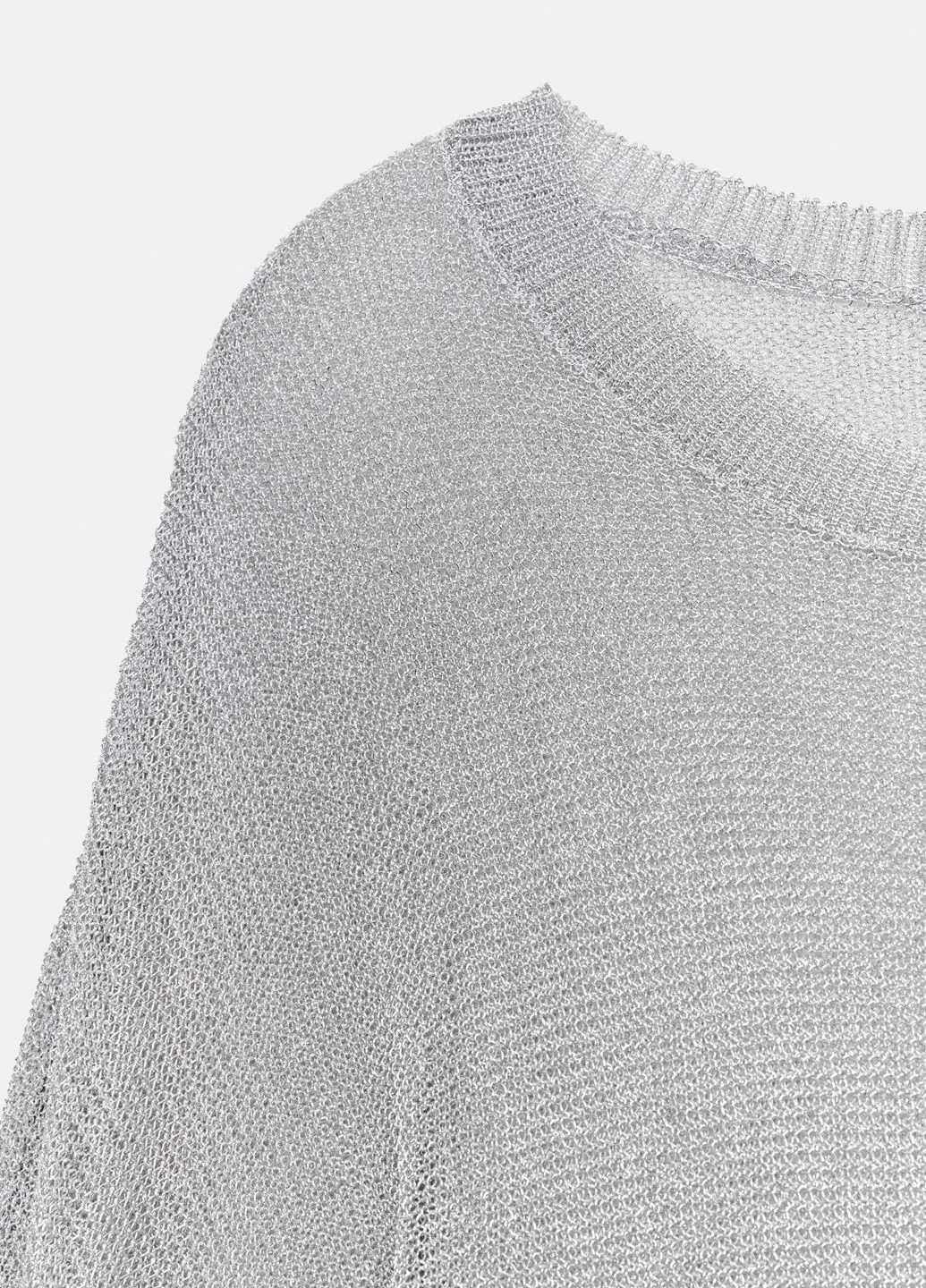 Серебряный летний свитер Zara