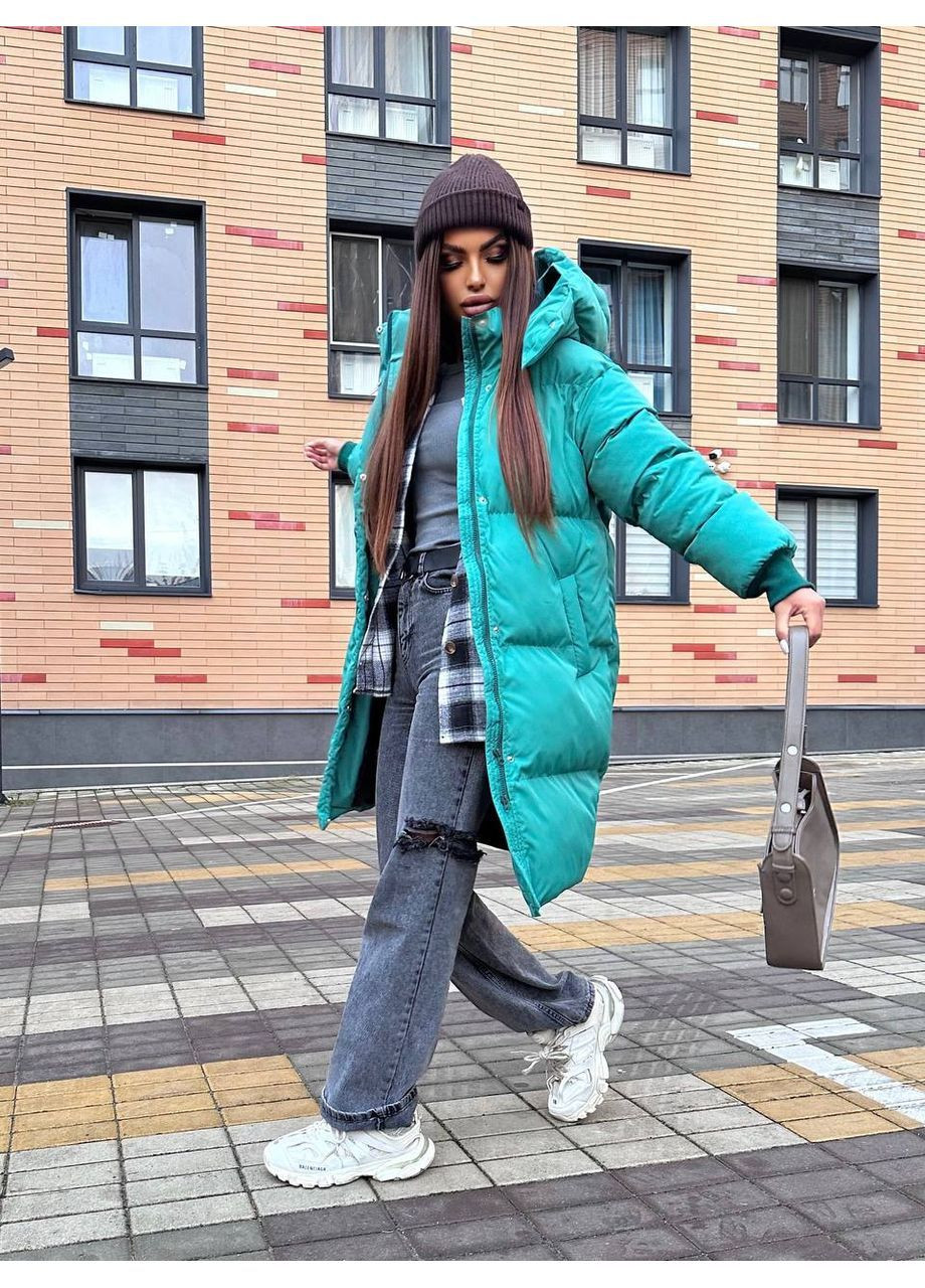 Зеленый демисезонный Пуховик Style Point