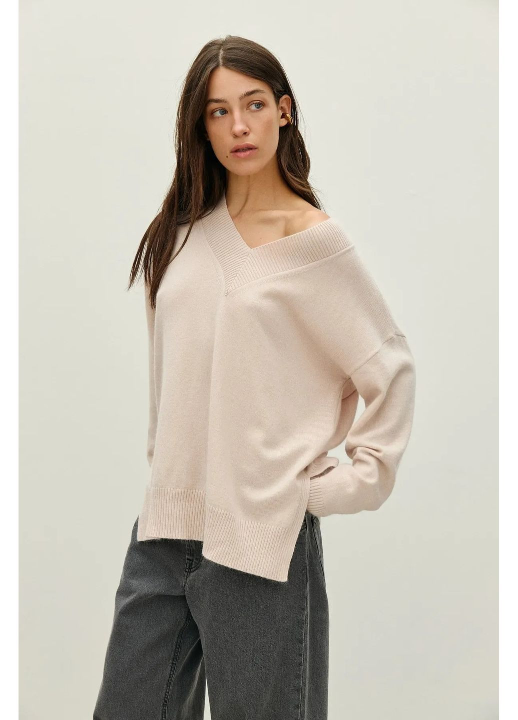 Пуловер базовый, цвет Молочный Rica Mare (367831698)