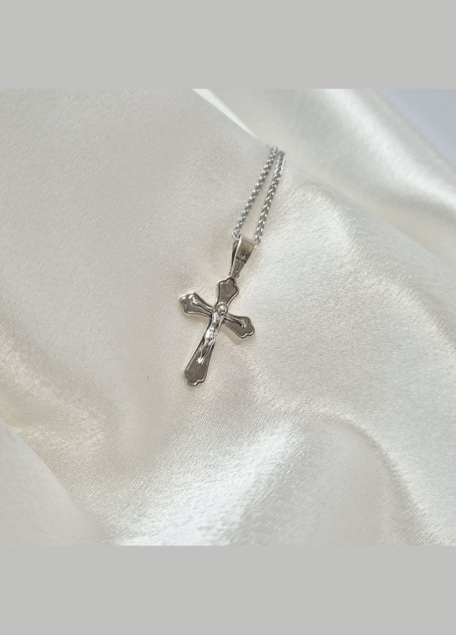 Серебряный прямой крест с распятием серебро 925 пробы черненное 1024 2.54г No Brand (306741188)