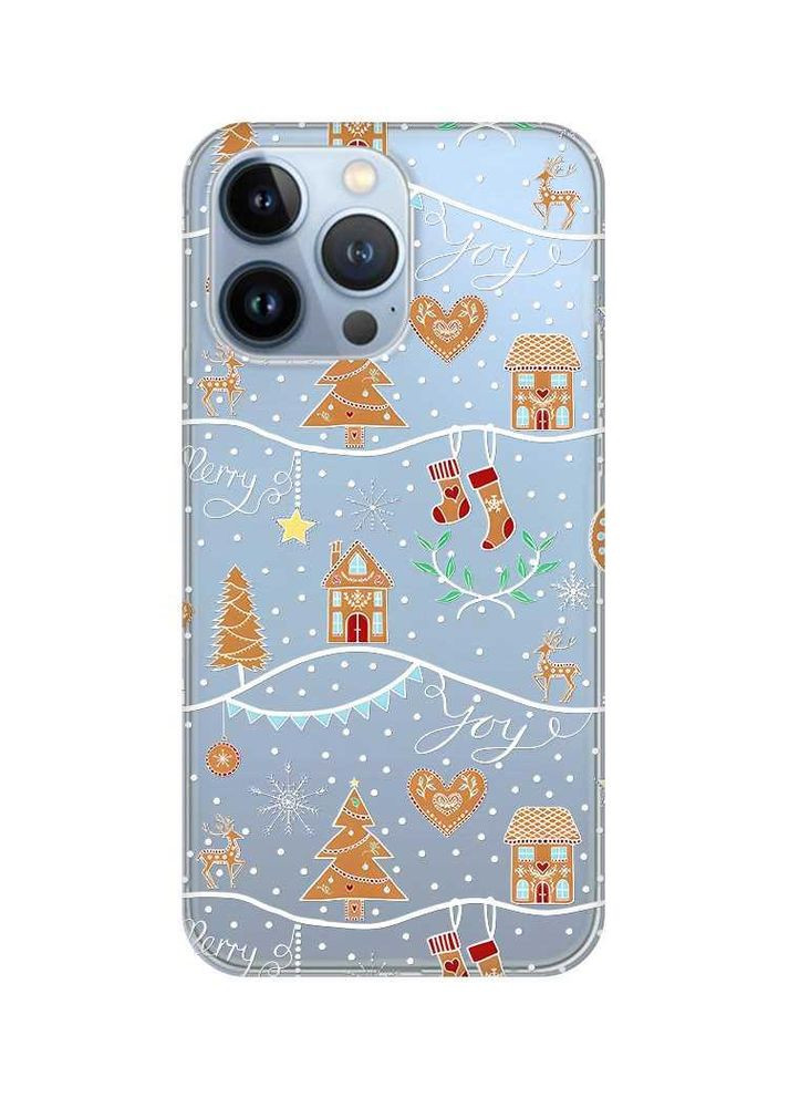 Прозорий чохол на Apple iPhone 13 Pro Фон Різдво (новорічний принт 201) Creative (362967777)