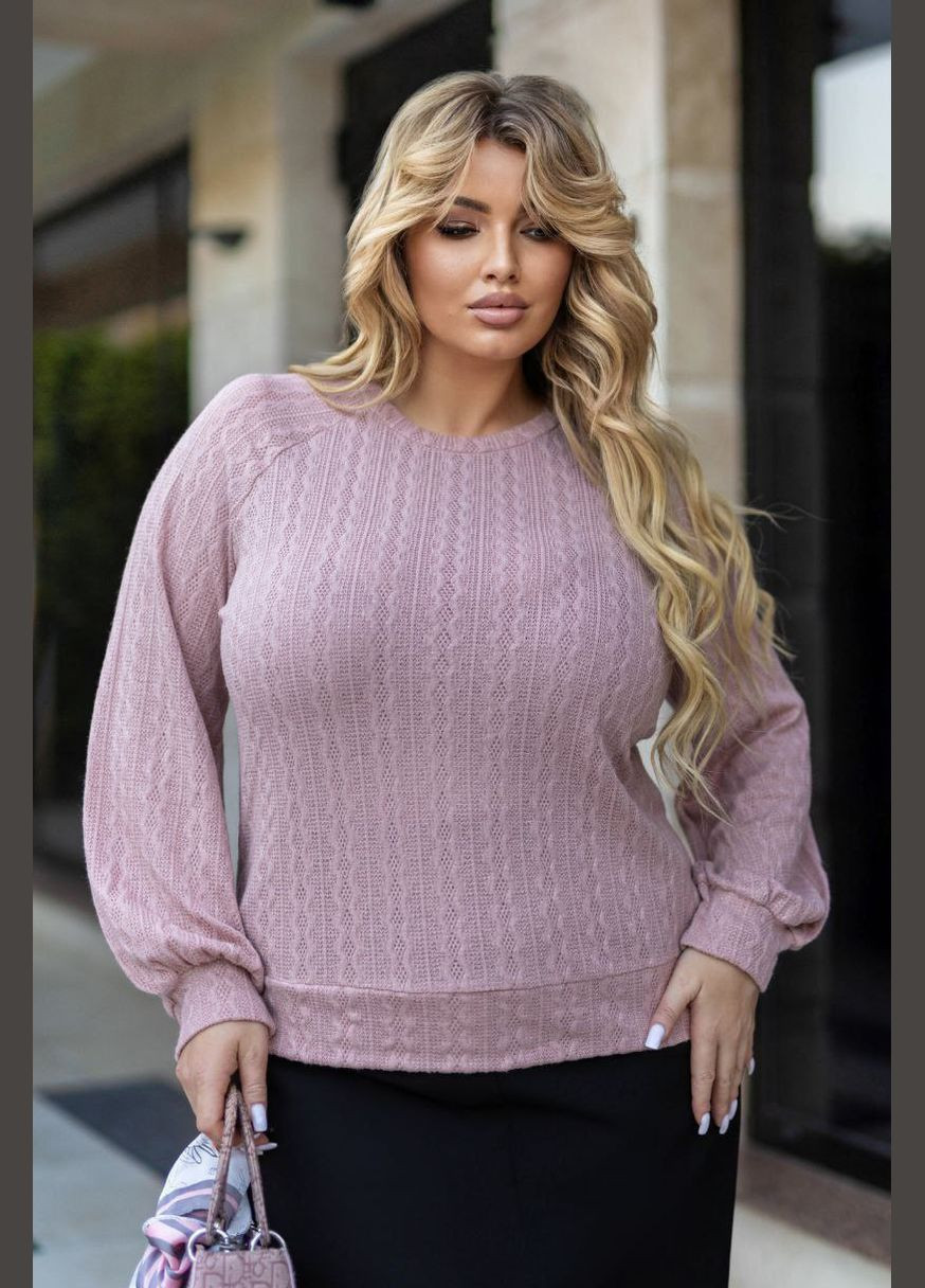 Пудровий демісезонний светр жіночий пудрового кольору пуловер Let's Shop
