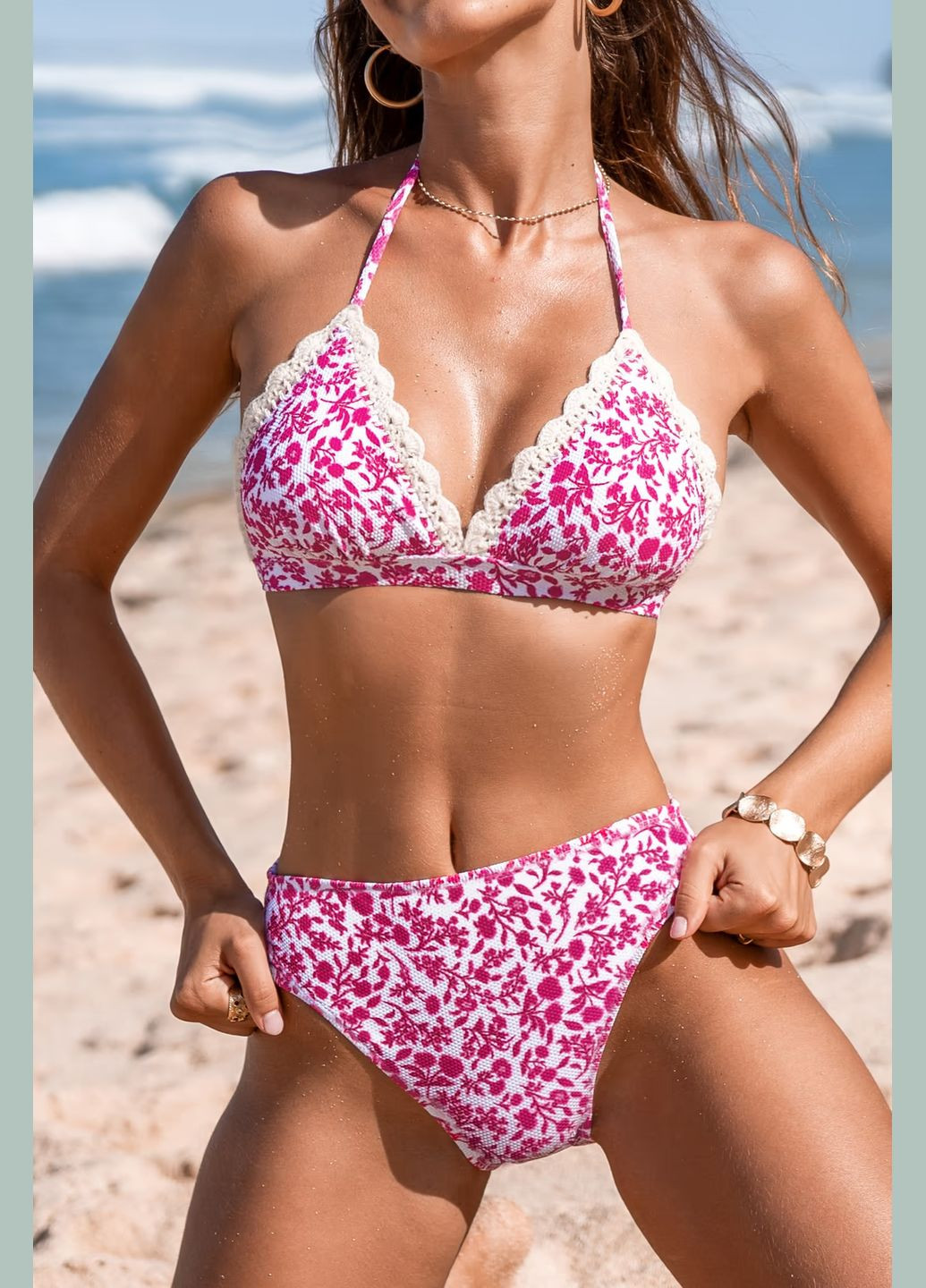 Малиновый летний купальник CUPSHE