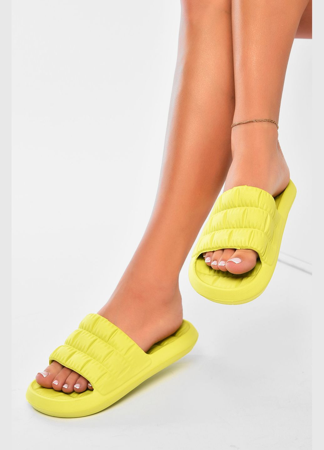 Лайм шлепанцы пена женские цвета лайм Let's Shop