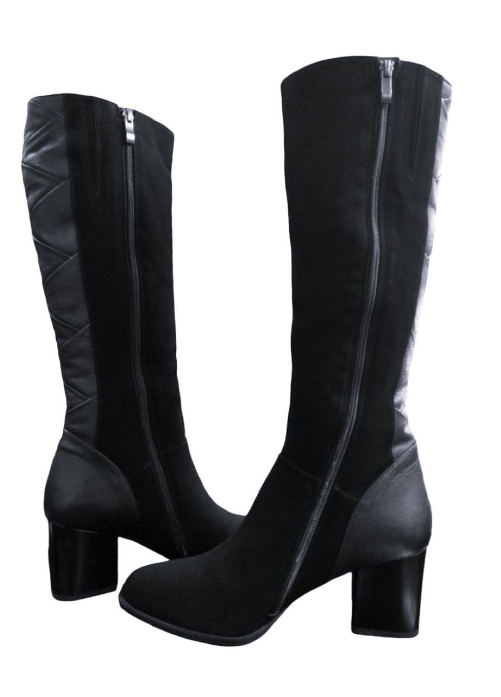 Зимние классические женские зимние сапоги на каблуке деловой стиль 40 (26,5 см) черные Grand Style плетение