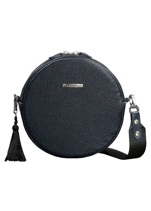 Кругла шкіряна жіноча сумочка Tablet темно-синя BlankNote (348359406)