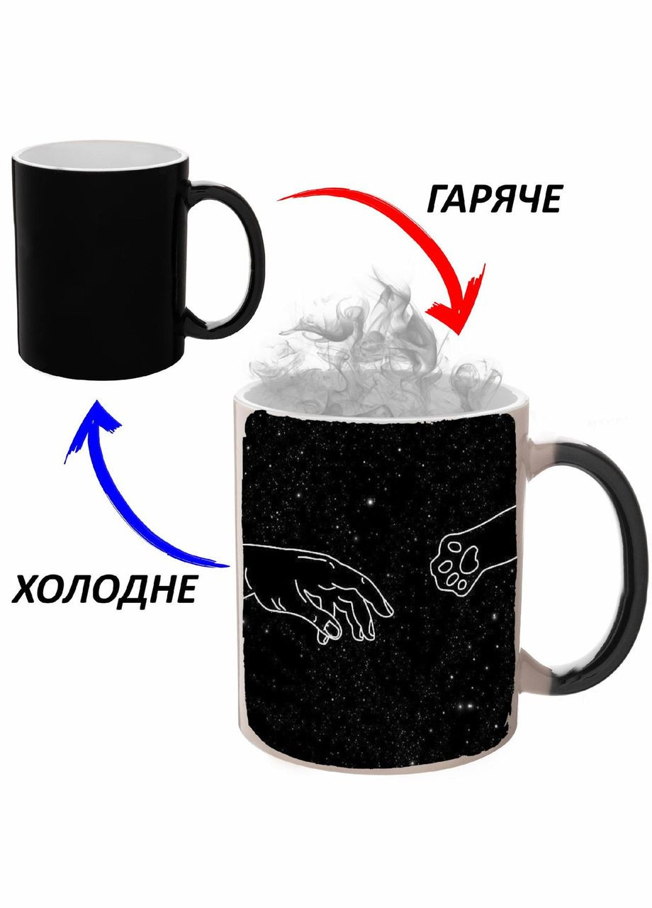 Чашка хамелон (кухоль, горнятко) Вектор #0006 Чорна 330 мл No Brand (323470510)