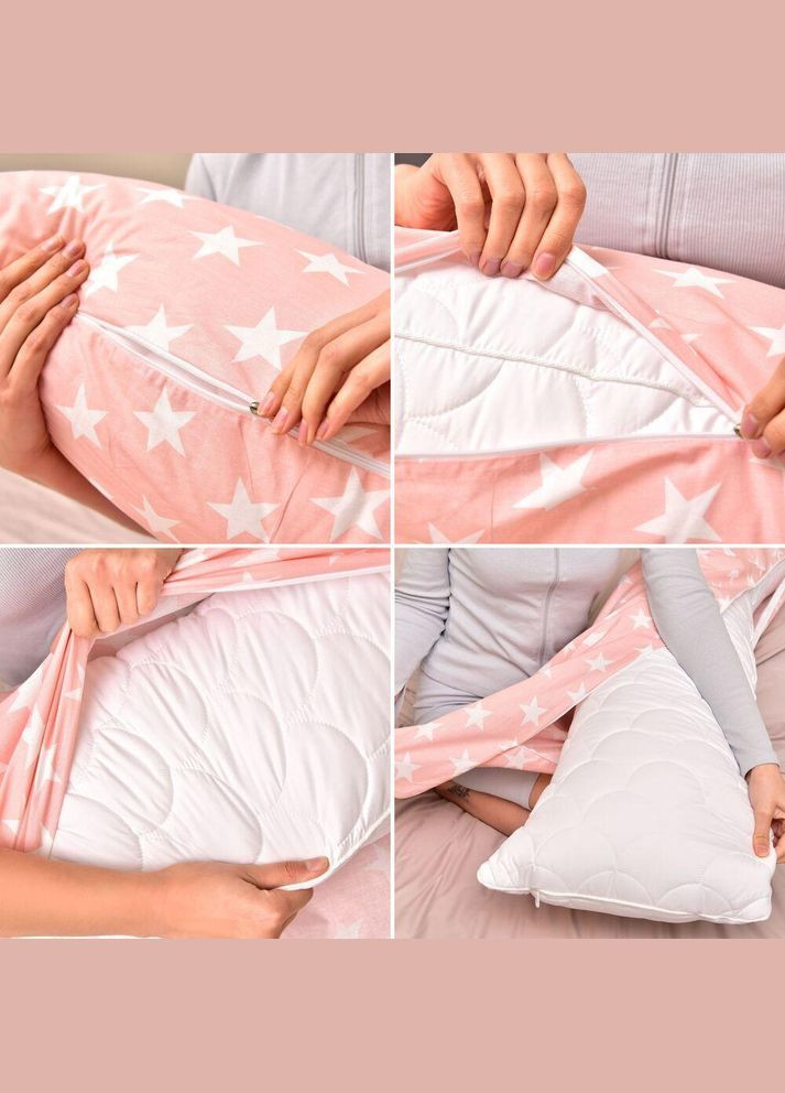 Наволочка для подушки S-Form 40х130 см з блискавкою бязь бавовна пудра натуральна тканина IDEIA (334726566)