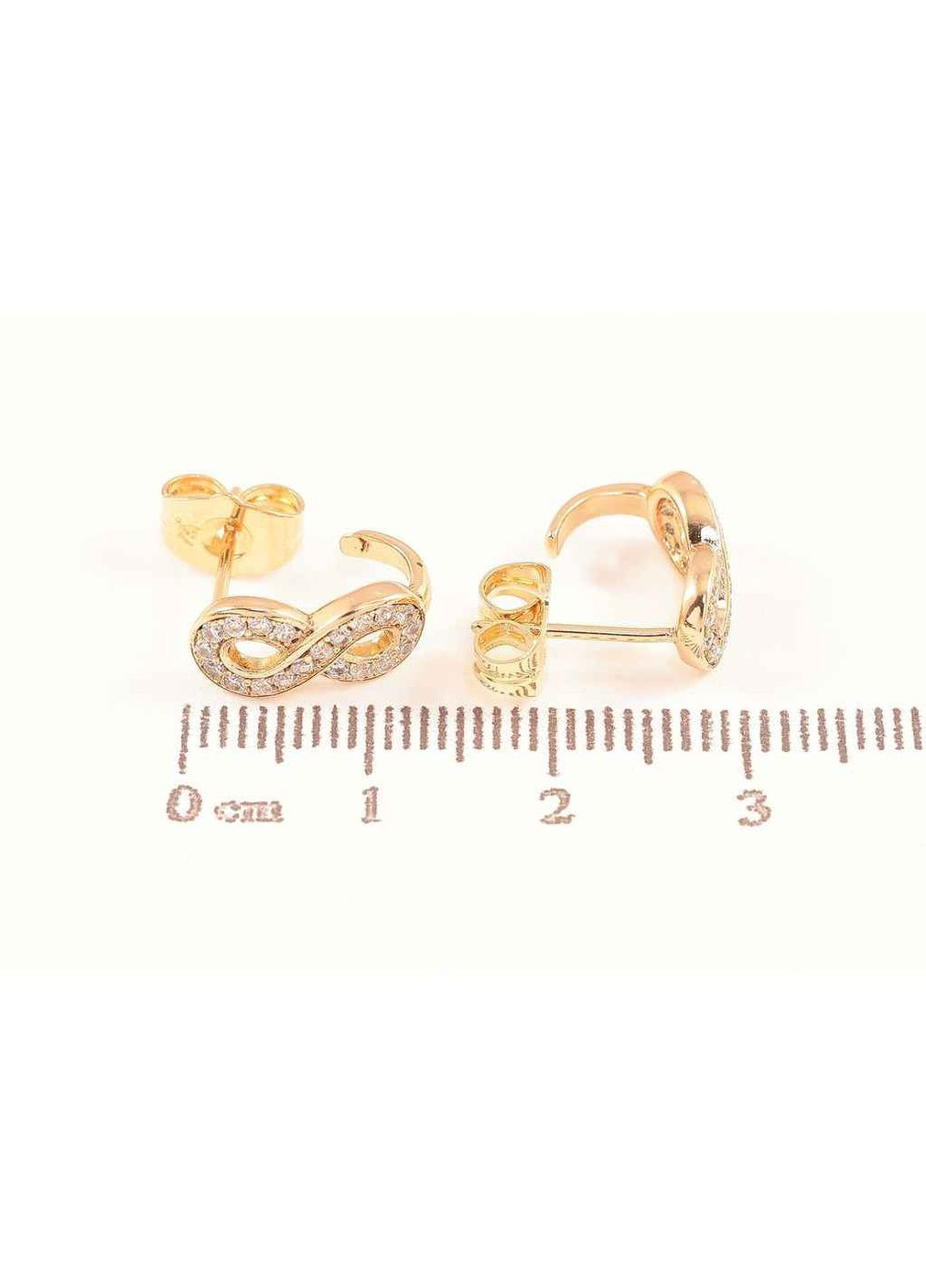 Сережки пусети позолота 18K «Вісімки з кристалами» 285853 Xuping Jewelry (356456437)