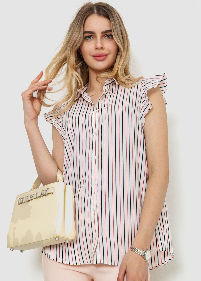 Молочна блуза в смужку, колір молочний, Calliope