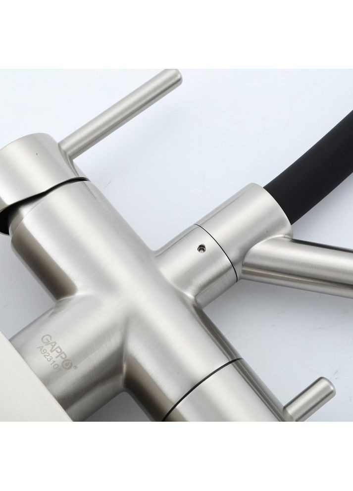 Змішувач для кухні з водоспадом G4098-5, гнучкий вилив, сатин GAPPO (373267257)