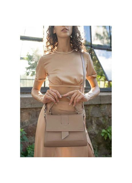 Сумка кросс-боди через плечо женская из натуральной кожи средняя Бежевый 37882 The Wings (355245040)