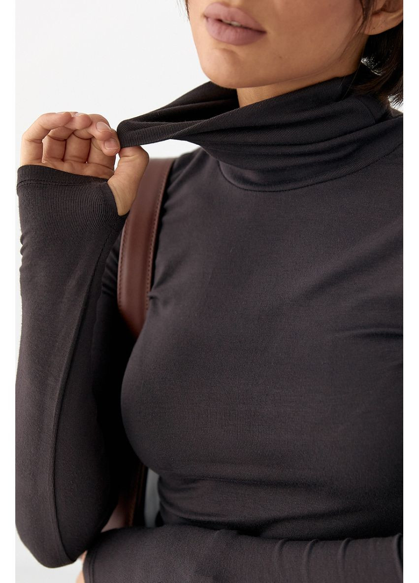 Однотонный гольф с высокой горловиной Lurex Гольф (370296336)