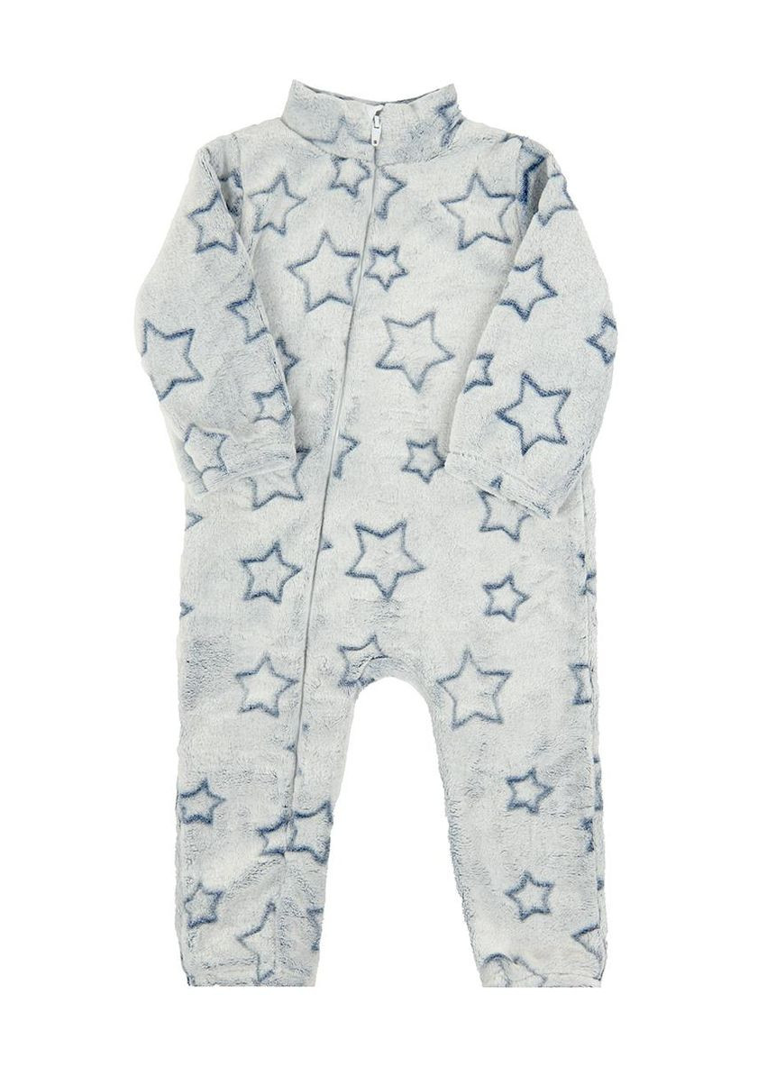 Дитячий теплий чоловічок Зірочки велсофт сірий Україна (315050018)