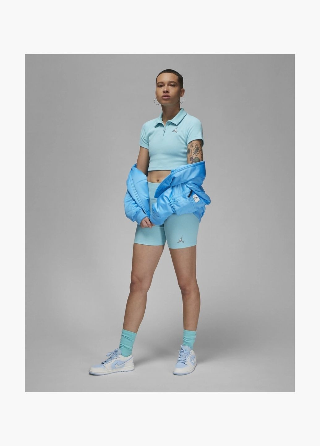 Шорти жіночі Ribbed Bike Shorts Turquoise DZ3180-464 Air Jordan (326784098)
