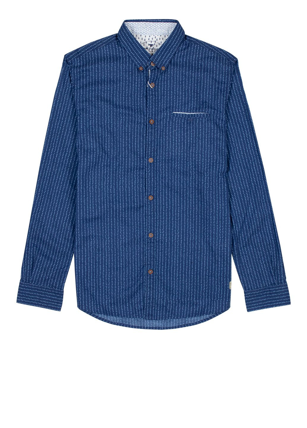 Синяя кэжуал, повседневный рубашка с абстрактным узором Tom Tailor