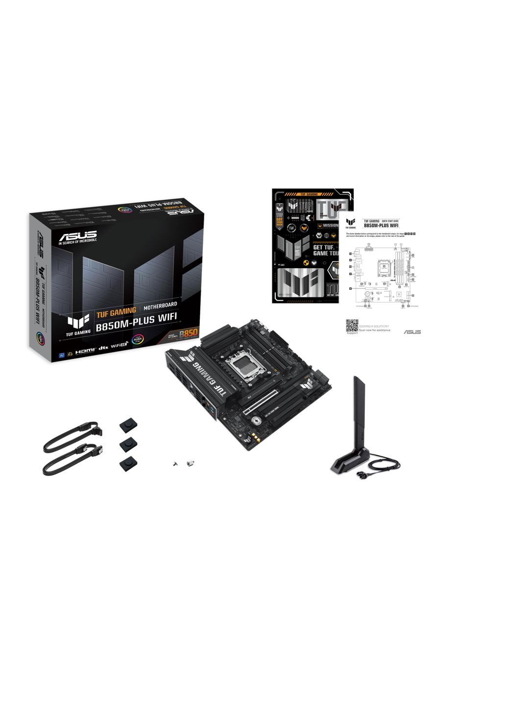 Материнська плата TUF GAMING B850M-PLUS WIFI7 sAM5 B850 4xDDR5 M.2 HDMI DP Wi-Fi BT mATX Asus (365749093)