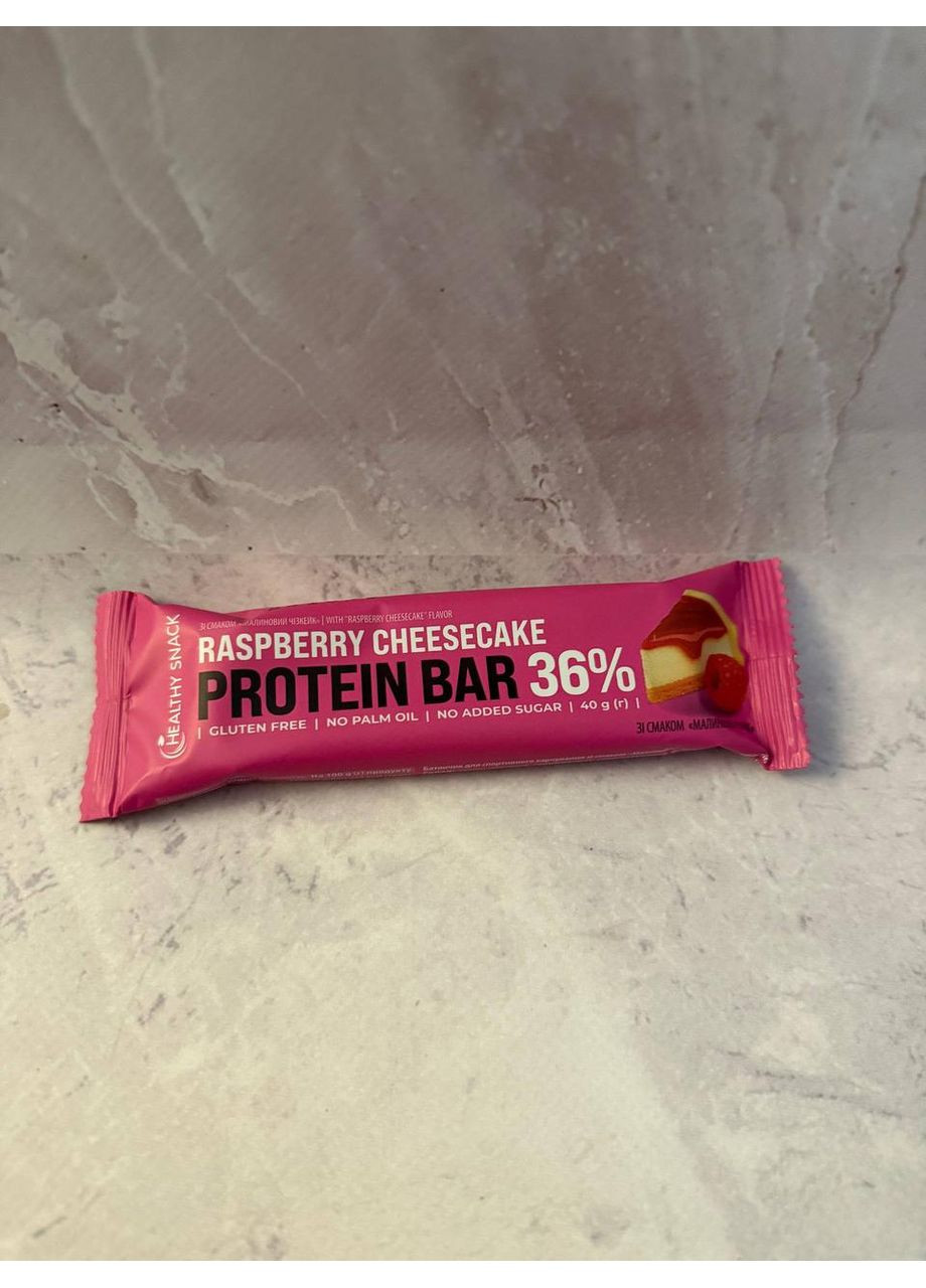 Протеїновий батончик зі смаком «Малиновий чізкейк» 36% протеїну, 40 г No Brand (371372988)