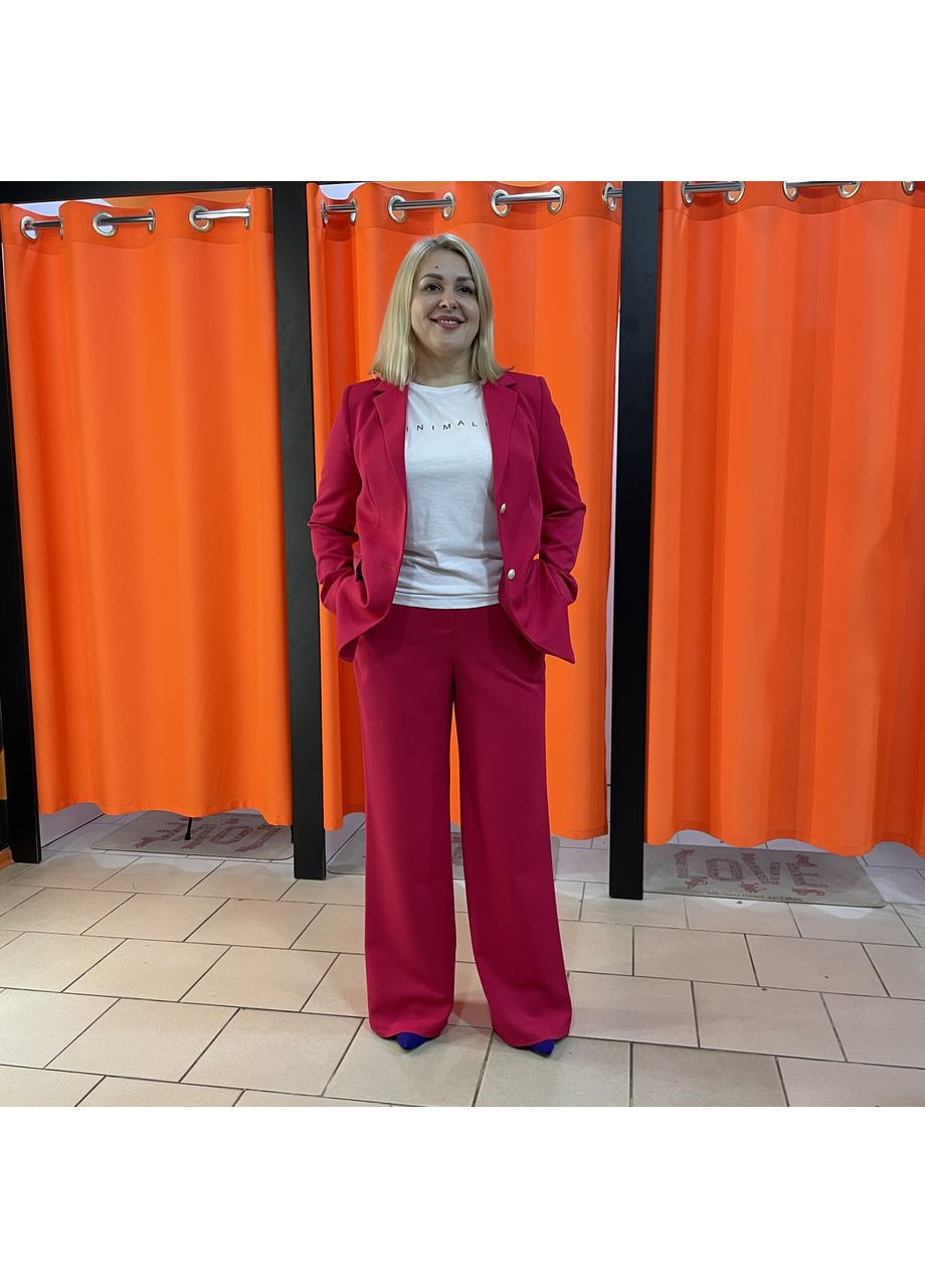 Піджак жіночий класичний довгий рукав на гудзиках 46 малина J. London (354332035)