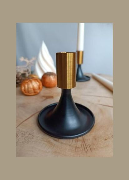 Подсвечник из нержавеющего металла Black&Gold для столовой свечи (d – 22 мм) No Brand (316323064)