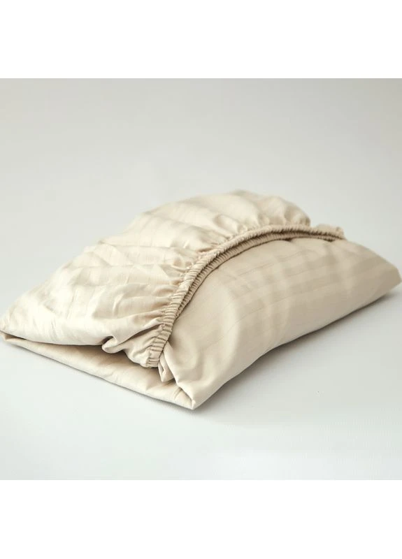 Простыня на резинке Сатин Страйп 180х200х25 см (MS-850005696) Moon&Star Ivory Stripe (386595295)