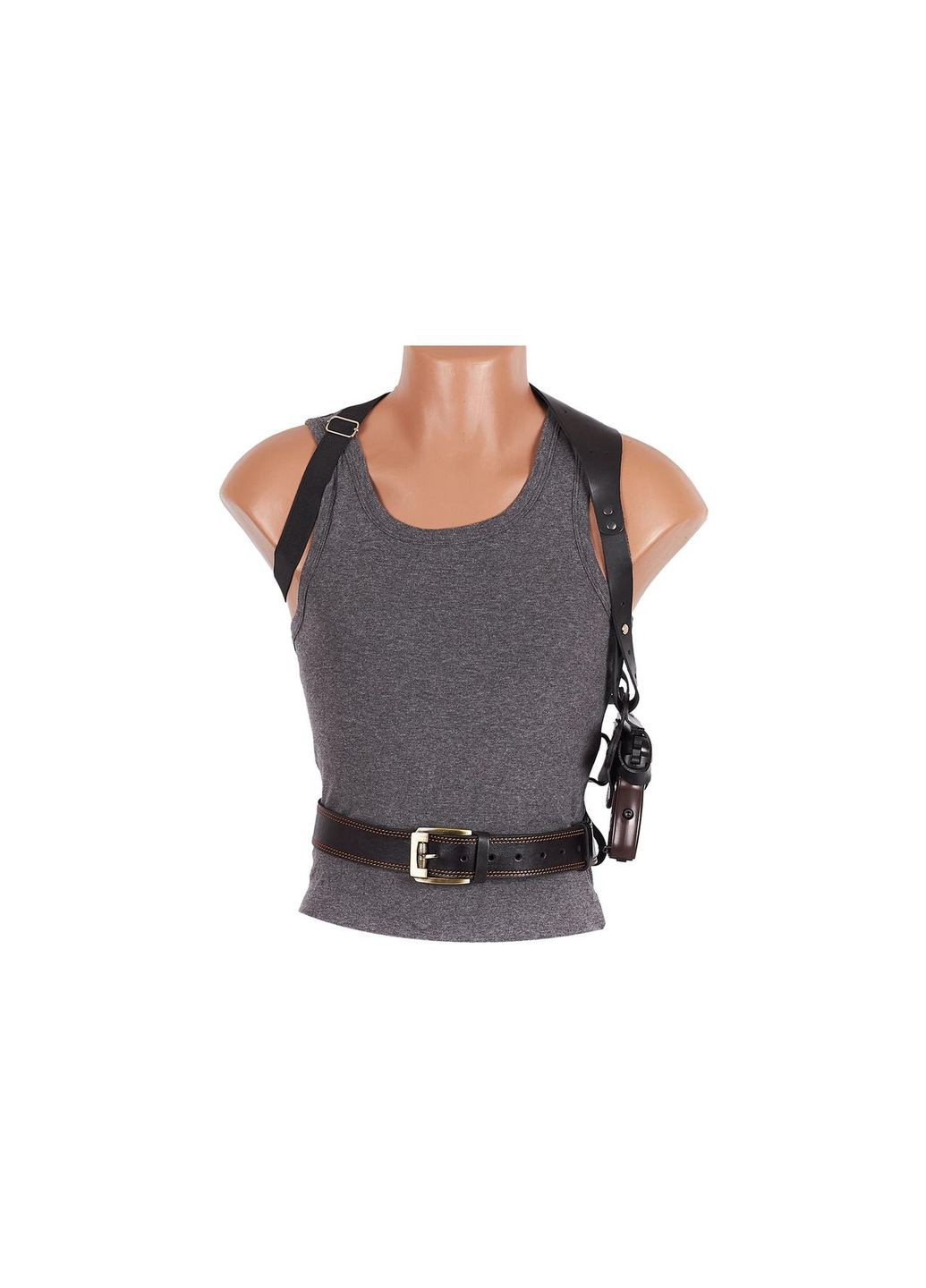 Кобура ПМ оперативна + поясна + прихованого внутрішньобрючного носіння формована з кліпсою (шкіра, чорна) Сварог (342375263)