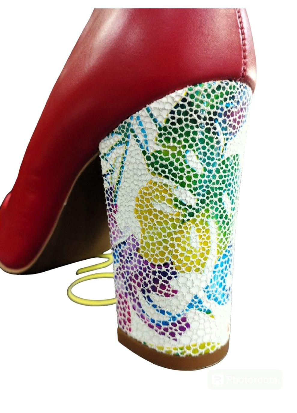 Rylko жіночі туфлі на високому стійкому підборі з декором 37 (23,5 см) червоні мері джейн червоний з натуральна шкіра, — всесезон (323159430)