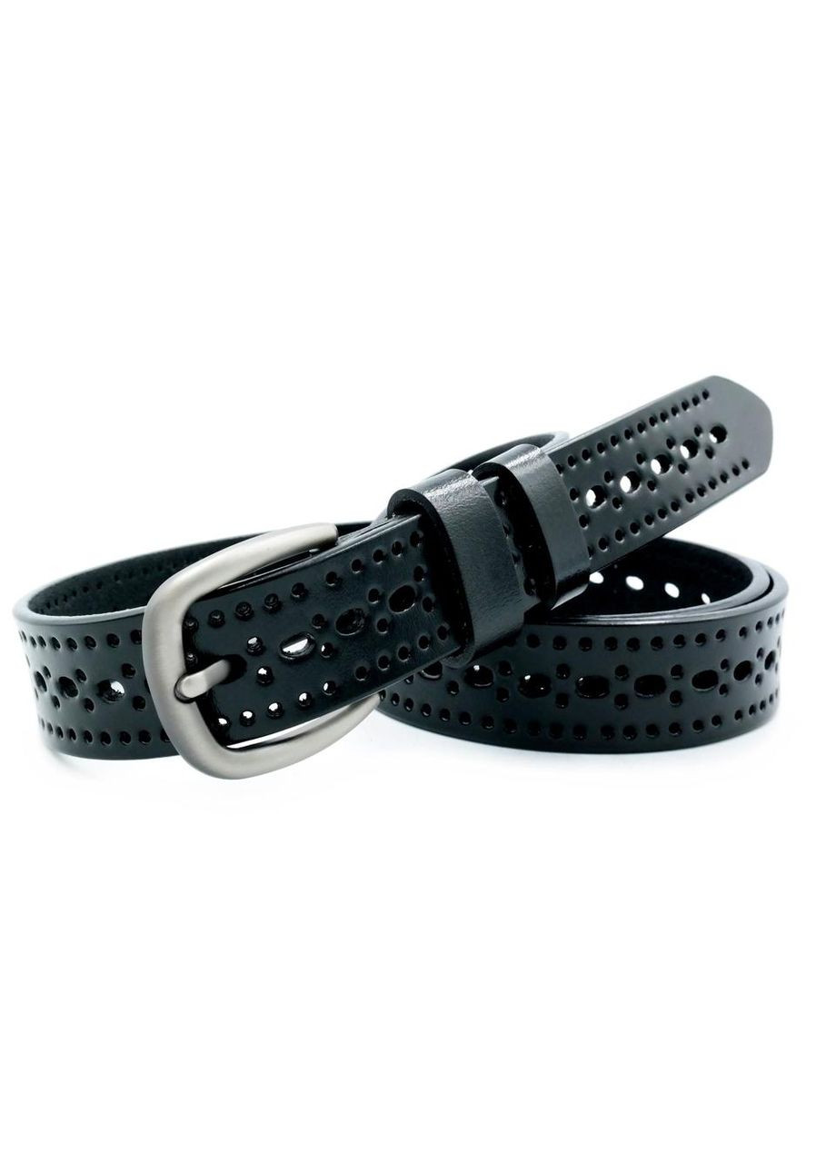 Жіночий шкіряний ремінь 2,8 х 100-115 см Чорний Weatro (340275273)